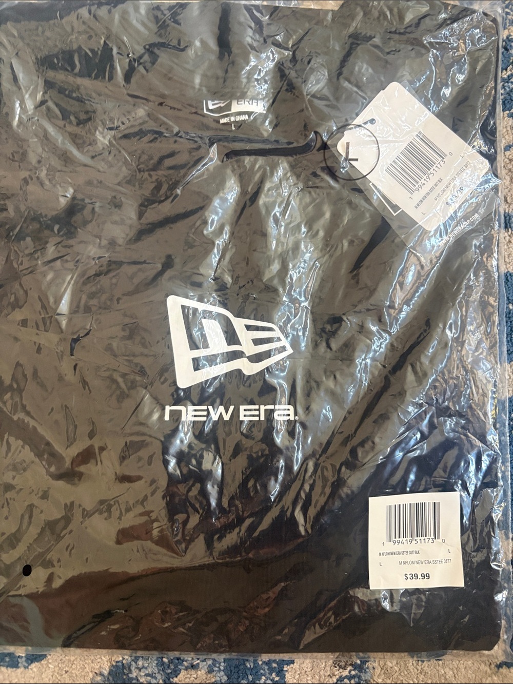 New Era Black Lightweight shirt with White Logo